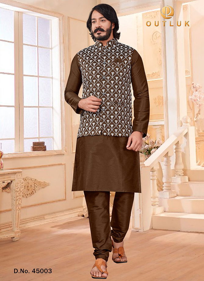 Outluk Vol 45 Party Wear Wholesale Kurta Pajama With Jacket